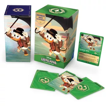 Ravensburger Disney Lorcana TCG: Scrooge McDuck Gift Box - Into the Inklands | 6 Booster Packs, 2 Oversized Foil Cards, Deck Box, Lore Trackers | Ages 8+