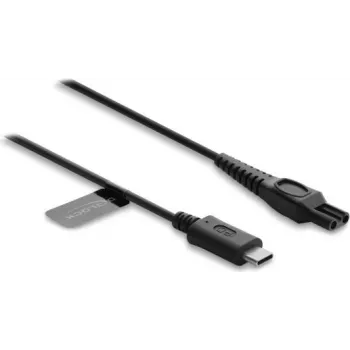 Delock USB Type-C Charging Cable 15 V for Philips OneBlade Pro 360 HQ7 HQ8 HQ9 Series Electric Shavers 1 m Black