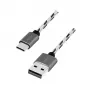 LogiLink USB 2.0 Type-C 3-Pack Cable Set, USB-C Male to USB-A Male, Aluminum Housing, Nylon Braided, White/Black