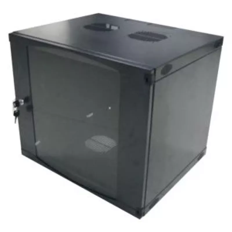LogiLink 19 inch Wall-Mount Single Section Cabinet 6U, Flat Pack, Black (RAL 9005)