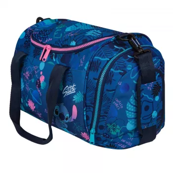 McNeill Disney Stitch Sports Bag, 20L, Blue Multicolour Print, Water-Repellent Polyester, Reinforced Base, Adjustable Shoulder Strap