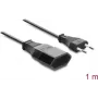 Delock Europlug Extension Cable CEE 7/16 Male to Female 2 x 0.75 mm², 1 m, Black