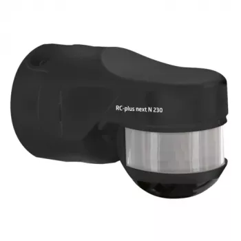 BEG RC-plus next N 230 Black Motion Detector with 230° Detection Range and Under-Creep Protection
