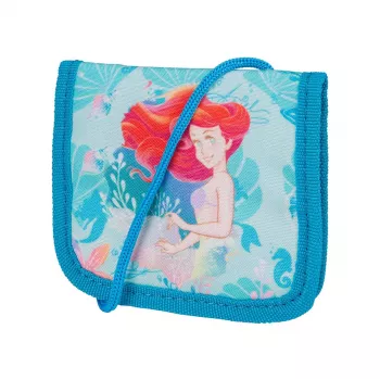 McNeill Neck Pouch ARIELLE – Disney The Little Mermaid, Blue/Purple, Adjustable Strap, ID Window