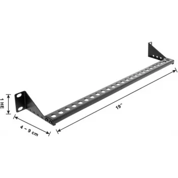 Delock 19 inch 1U Cable Management Panel with Adjustable Depth 40-90 mm, Black