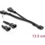 Delock Y-Fan Cable 1 x 4 Pin PWM Female to 2 x 4 Pin PWM Male with Braided Sleeving 13.5 cm Black