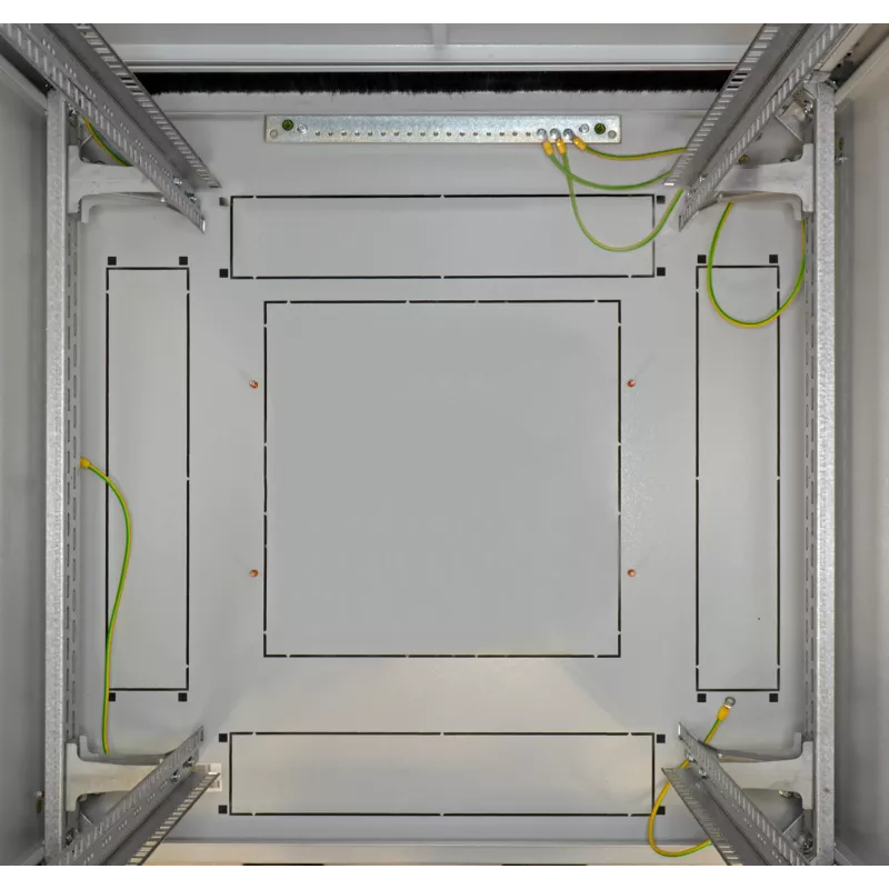 EFB PRO-4288GR.G1S2 42U 19 inch Network Cabinet, Grey RAL 7035, 800x800x2000 mm, Tempered Glass Front Door