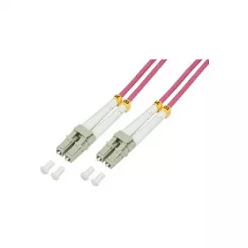 LogiLink OM4 LC/LC Duplex Multimode Fiber Patch Cable, 75m, LSZH, Aqua