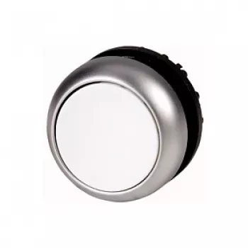 Eaton M22-D-W Flat Pushbutton Actuator, Momentary, White, 22.5 mm Mounting, IP66/IP67/IP69K
