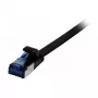 SYNERGY21 CAT6A U/FTP Flat Superflex Patch Cable RJ45, 15m, Black, 500MHz, AWG32, TPE