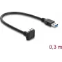 Delock USB 5 Gbps Cable USB Type-A Male to USB Micro-B Male Screw-Lock 90° Up Angled 0.3 m Black