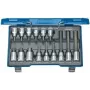 GEDORE 6129360 1/2 Inch Drive Hex Socket Bit Set, 15-Piece, Metric, Chrome Vanadium, DIN 3120/ISO 1174, in Steel Case