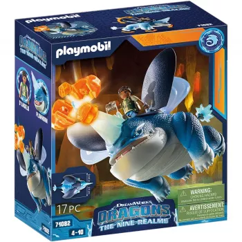Playmobil 71082 Dragons: The Nine Realms - Plowhorn & D'Angelo with Crystal Rock Blast Function