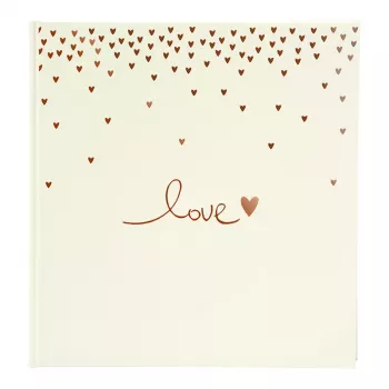 Goldbuch Raining Hearts Beige Photo Album, 60 White Pages, Case Binding, PU Cover, 31x30 cm