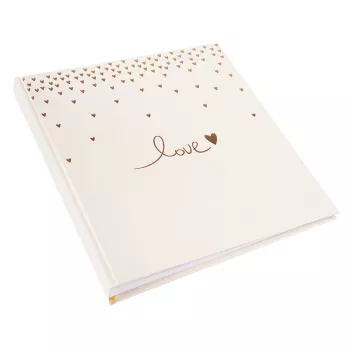 Goldbuch Raining Hearts Beige Photo Album, 60 White Pages, Case Binding, PU Cover, 31x30 cm
