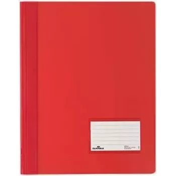 DURABLE DURALUX Extra Wide A4 Fastener File Red-Translucent PVC (Pack of 25)