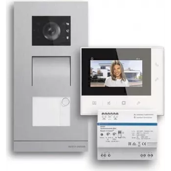 ABB Welcome Basic 2-Wire Video Intercom Kit for Single-Family Homes, 7 inch Indoor Station, Flush-Mount Outdoor Station