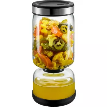 GEFU LAVINA Yogurt & Quark Strainer Glass 1.3 L with Stainless Steel Sieve