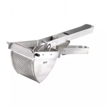 GEFU Potato Press PANTARA Stainless Steel Ricer with Ergonomic Handle, Silver/Black