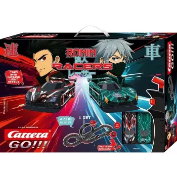 Carrera GO Ronin Racers 1:43 Slot Car Racing Set with Loop and Fly-Over
