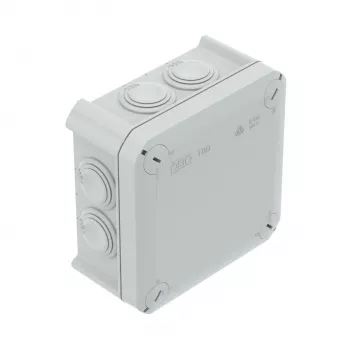 OBO T 60 Cable Junction Box with Entries 114x114x57 mm PP Light Grey