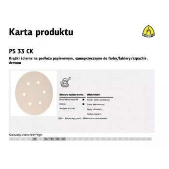KRAUSE KLINGSPOR PS 33 CK 150 mm P60 GLS3 Multi-Hole Abrasive Discs, 100 Pack