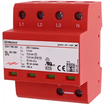 DEHN DSH TNS 255 Type 1+2 Combined Surge Arrester for TN-S Systems
