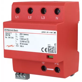 DEHN DSH B TT 255 FM Type 1+2 Combined Lightning Current and Surge Arrester