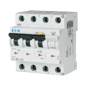 Eaton FRBM6-C16/3N/003-A RCBO, 16 A, 30 mA, 3P+N, Type A, C Curve (170999)