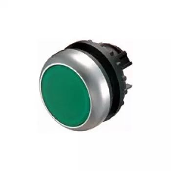 Eaton M22-D-G Flat Pushbutton Actuator, Green, Momentary, 22.5 mm, IP66/IP67/IP69K
