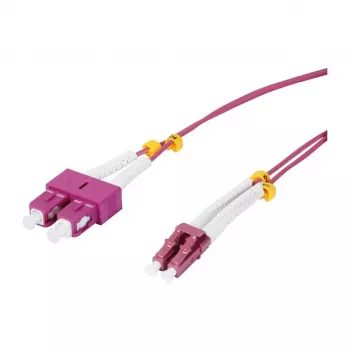 SYNERGY21 OM4 Duplex Fiber Optic Patch Cable LC-SC 1.5m 50/125µm LSZH Aqua