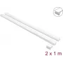 Delock Self-Adhesive Cable Duct with Sliding Lid 40 x 19 mm, Connector Piece, 1 m, 2-Pack, White