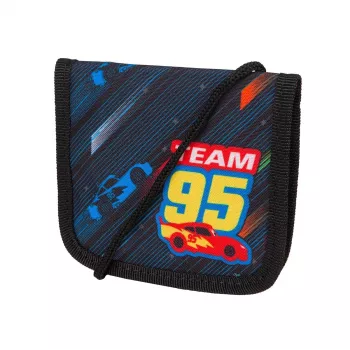 McNeill Brustbeutel CARS Children's Neck Pouch with Breakaway Strap, Disney Pixar Cars Lightning McQueen Design, Polyester, Zipper, Coin Pocket, ID Window, Blue
