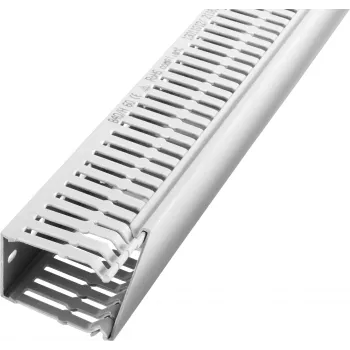 Licatec Halogen-Free Wiring Duct 40 x 80 mm, Grey, 2 m, PC/ABS, UL94 V0, with Lid