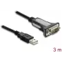 Delock USB 2.0 Type-A to RS-232 Serial Adapter Cable with DB9 Male Connector and Screw Nuts, 3 m