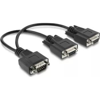 Delock Y-Splitter Cable D-Sub 9 Male to 2 x Female with Screws 25 cm