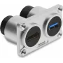 Delock Dual Panel Mount Socket USB 3.2 Gen 1 Type-A Female + HDMI Female 4K Silver