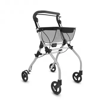 Weinberger Indoor Rollator with Tray and Bag – Foldable Aluminum Walker, Anthracite