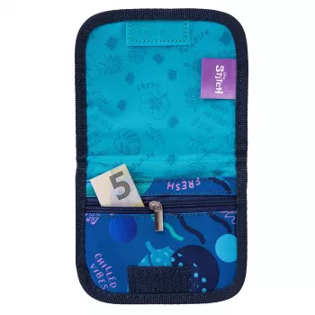 McNeill Disney Stitch Chest Pouch Blue - Kids' Neck Wallet with Zipper & Velcro Pockets