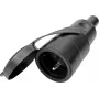 Bachmann BM0028125 Solid Rubber Protective Cover with Lid for Schuko Coupling, Black