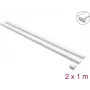 Delock Self-Adhesive Cable Duct with Sliding Lid 30 x 14 mm incl. Connector - 1 m, 2-Pack, White