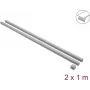 Delock Self-Adhesive Cable Duct with Sliding Lid 24 x 14 mm, 1 m, 2-Pack, Grey, incl. Connector