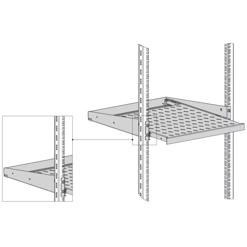 EFB Elektronik 19 inch 2U Extendable Shelf, 355 mm Deep, Front Mounting, 20 kg, Light Grey RAL 7035