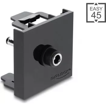 Delock Easy 45 Module DC 5.5 x 2.1 mm Female to DC 5.5 x 2.5 mm Male Adapter Black