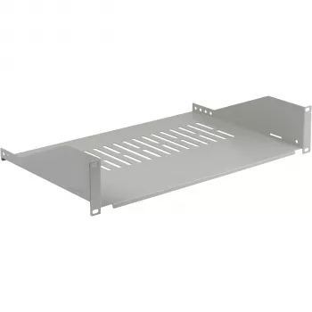 EFB ELEKTRONIK 19 inch 2U Fixed Shelf, 300 mm Depth, 22 kg Load, Light Grey RAL 7035
