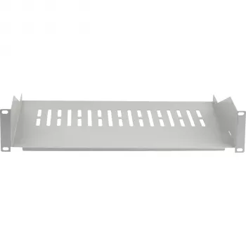 EFB ELEKTRONIK 19 inch 2U Fixed Shelf, 300 mm Depth, 22 kg Load, Light Grey RAL 7035