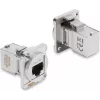 Delock D-Type Module RJ45 Female to Female 90° Angled Cat.6A Silver