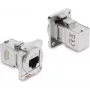 Delock D-Type Module RJ45 Female to Female 90° Angled Cat.6A Silver