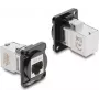 Delock D-Type Module RJ45 Female to Female 90° Angled Cat.6A Black / Silver