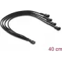Delock Fan Cable Splitter 1 x 4 Pin PWM Socket to Plug + 3 x 4 Pin Plugs (3 Pins Occupied) with Braided Sleeving 40 cm Black
